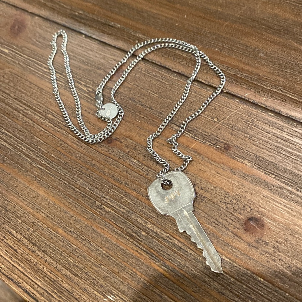 The Giving Keys Necklace - “Joy” Silver Key w/ Box & Bag